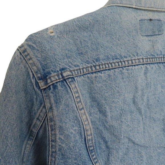 VTG Levis Mens 46 Type 3 Trucker Jacket 71205-0217 Blue Jean Denim Coat Button - Picture 9 of 12